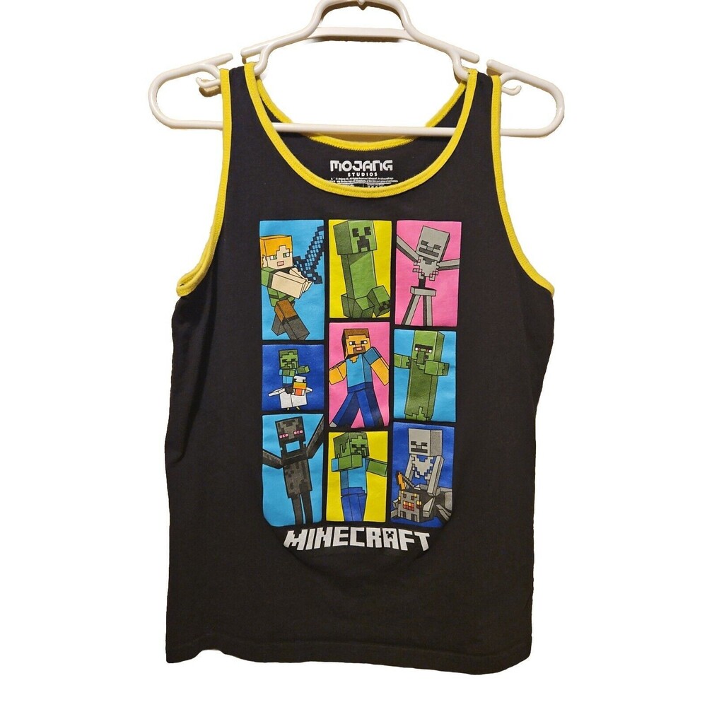 Minecraft Tank Top Boys Size X L Youth Shirt Mojang Studios Graphic Black